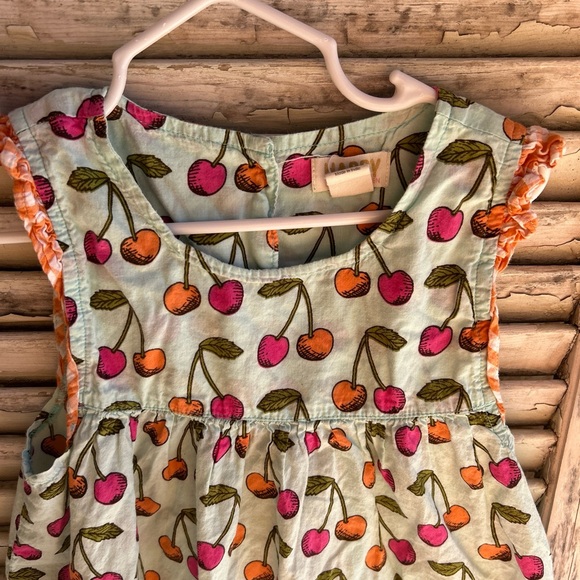 Pink Chicken Dress Girls Size 7  Mint Cherry Print. Good used condition - Picture 2 of 5